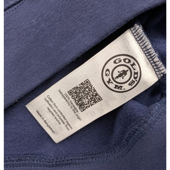 Golds Gym Hoodie Mens Medium Blue Heavyweight Athletic Body Building Gym Workout - Picture 7 of 8